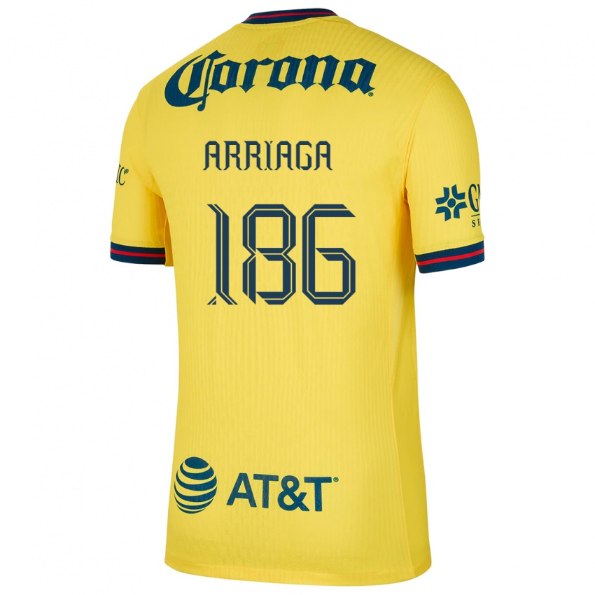 Niño Camiseta Diego Arriaga #186 Amarillo Azul 1ª Equipación 2024/25 La Camisa Perú