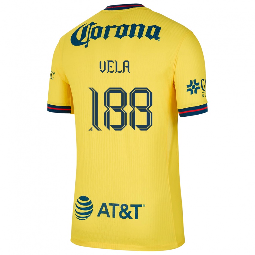 Niño Camiseta Christo Vela #188 Amarillo Azul 1ª Equipación 2024/25 La Camisa Perú