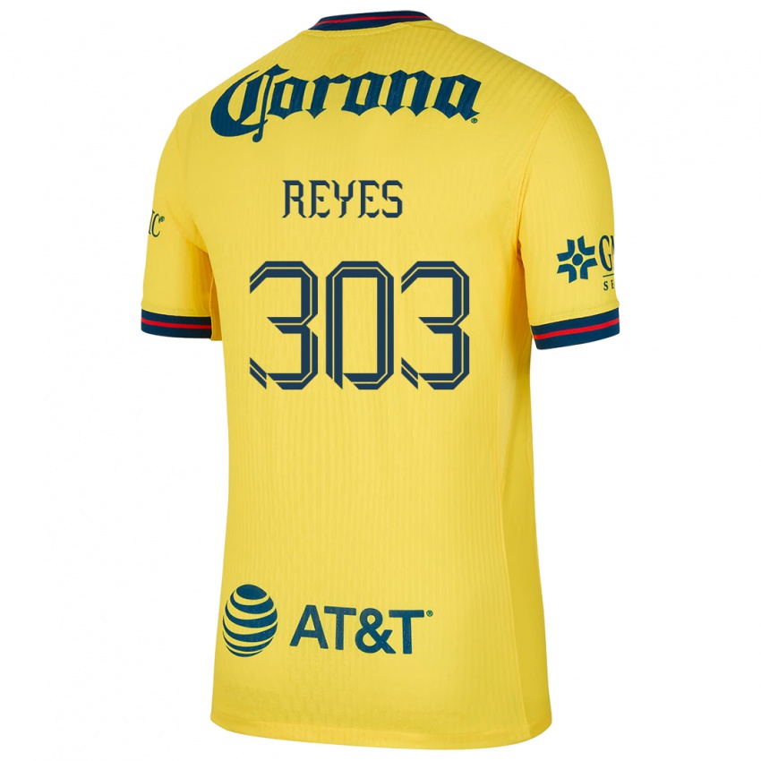 Niño Camiseta Diego Reyes #303 Amarillo Azul 1ª Equipación 2024/25 La Camisa Perú