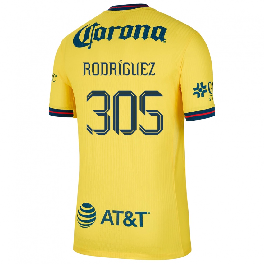 Niño Camiseta Bryan Rodríguez #305 Amarillo Azul 1ª Equipación 2024/25 La Camisa Perú