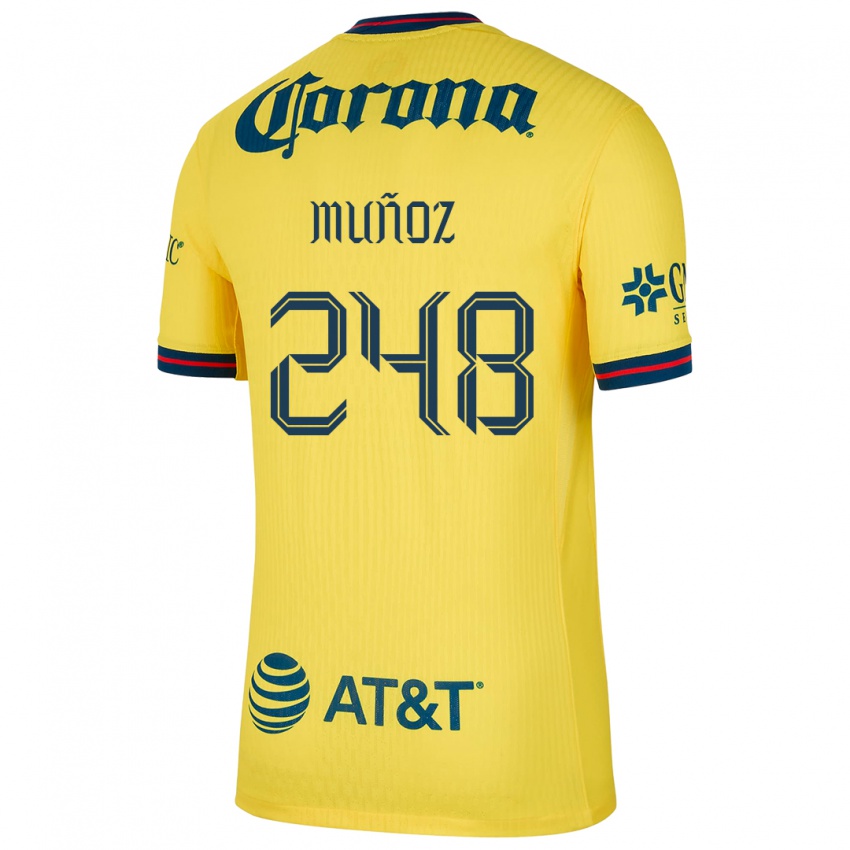 Niño Camiseta Diego Muñoz #248 Amarillo Azul 1ª Equipación 2024/25 La Camisa Perú