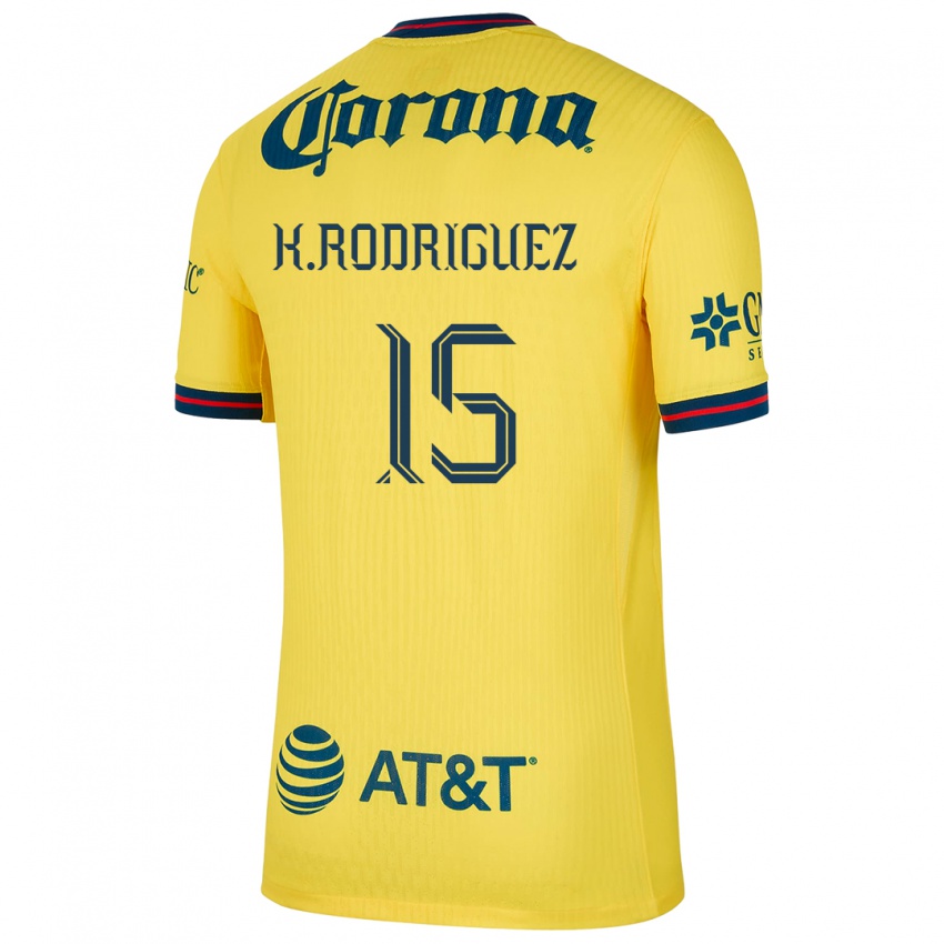 Niño Camiseta Kimberly Rodriguez #15 Amarillo Azul 1ª Equipación 2024/25 La Camisa Perú