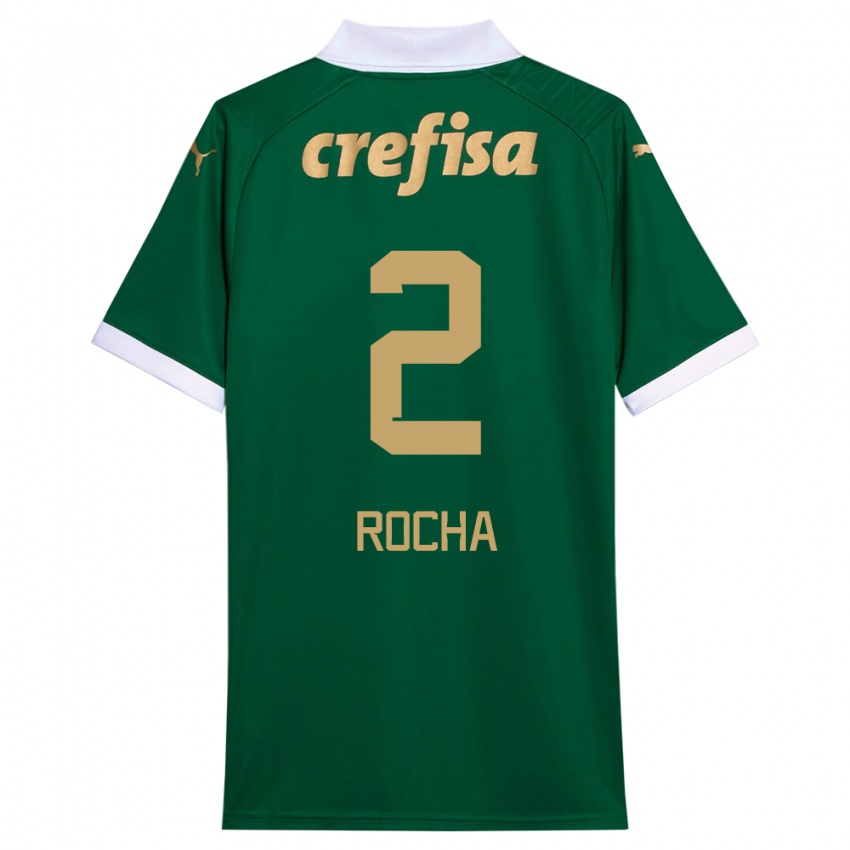 Niño Camiseta Marcos Rocha #2 Verde Blanco 1ª Equipación 2024/25 La Camisa Perú