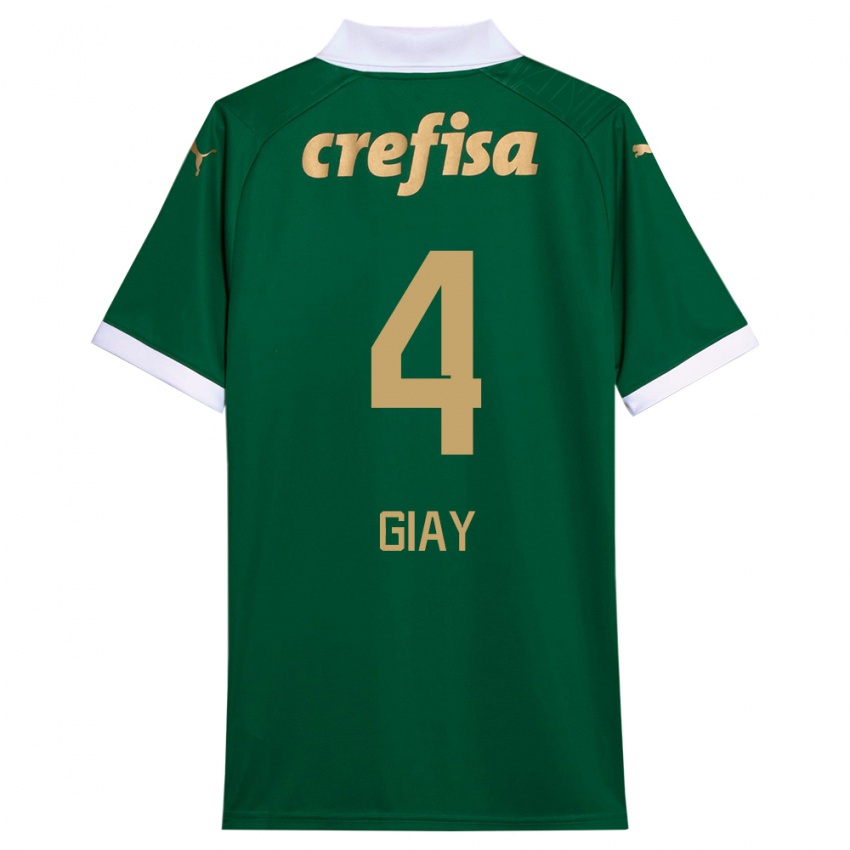 Niño Camiseta Agustín Giay #4 Verde Blanco 1ª Equipación 2024/25 La Camisa Perú