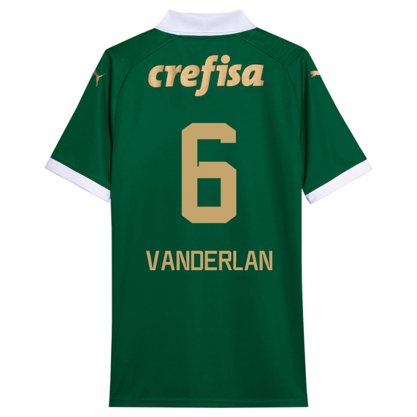 Niño Camiseta Vanderlan #6 Verde Blanco 1ª Equipación 2024/25 La Camisa Perú