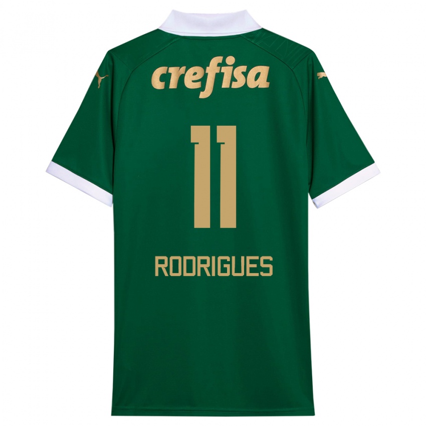 Niño Camiseta Bruno Rodrigues #11 Verde Blanco 1ª Equipación 2024/25 La Camisa Perú