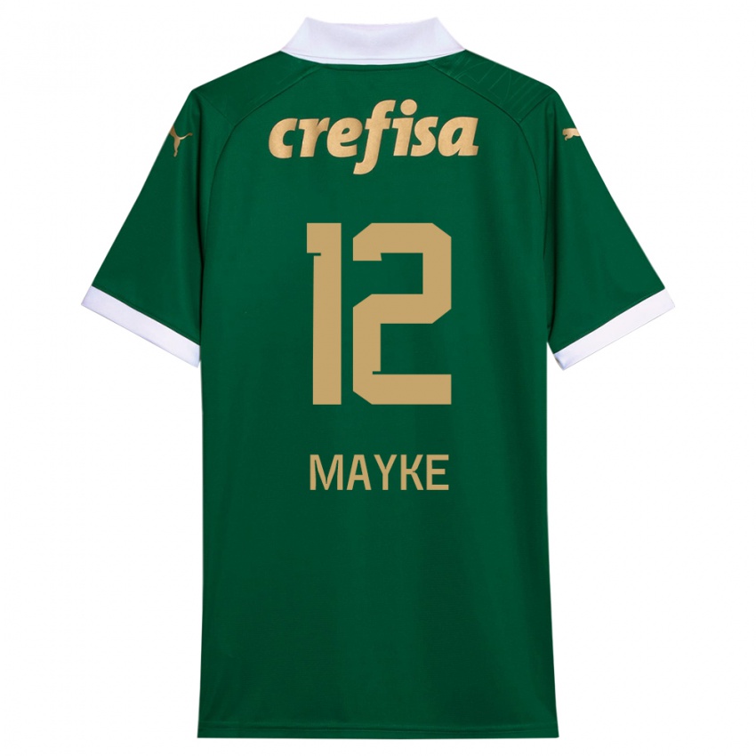 Niño Camiseta Mayke #12 Verde Blanco 1ª Equipación 2024/25 La Camisa Perú