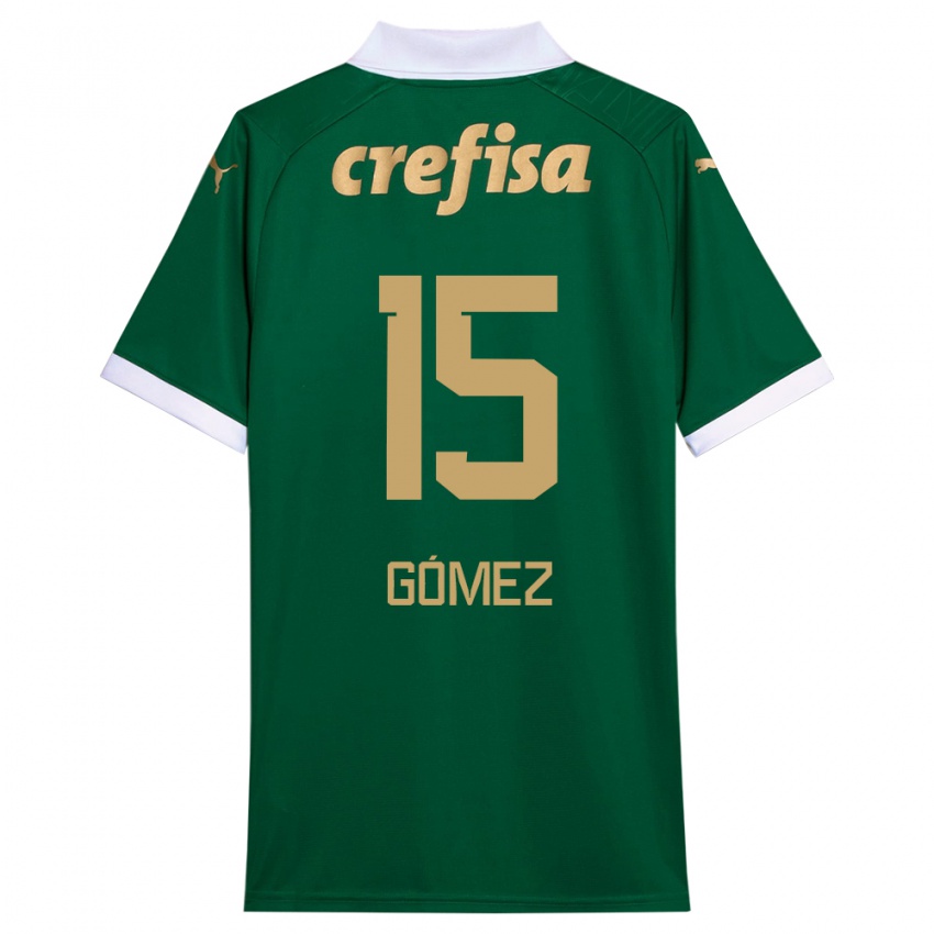 Niño Camiseta Gustavo Gomez #15 Verde Blanco 1ª Equipación 2024/25 La Camisa Perú