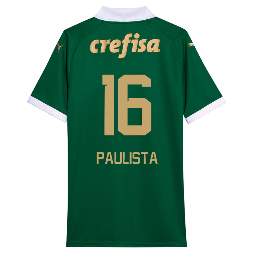 Niño Camiseta Caio Paulista #16 Verde Blanco 1ª Equipación 2024/25 La Camisa Perú