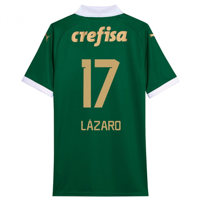 Niño Camiseta Lazaro #17 Verde Blanco 1ª Equipación 2024/25 La Camisa Perú