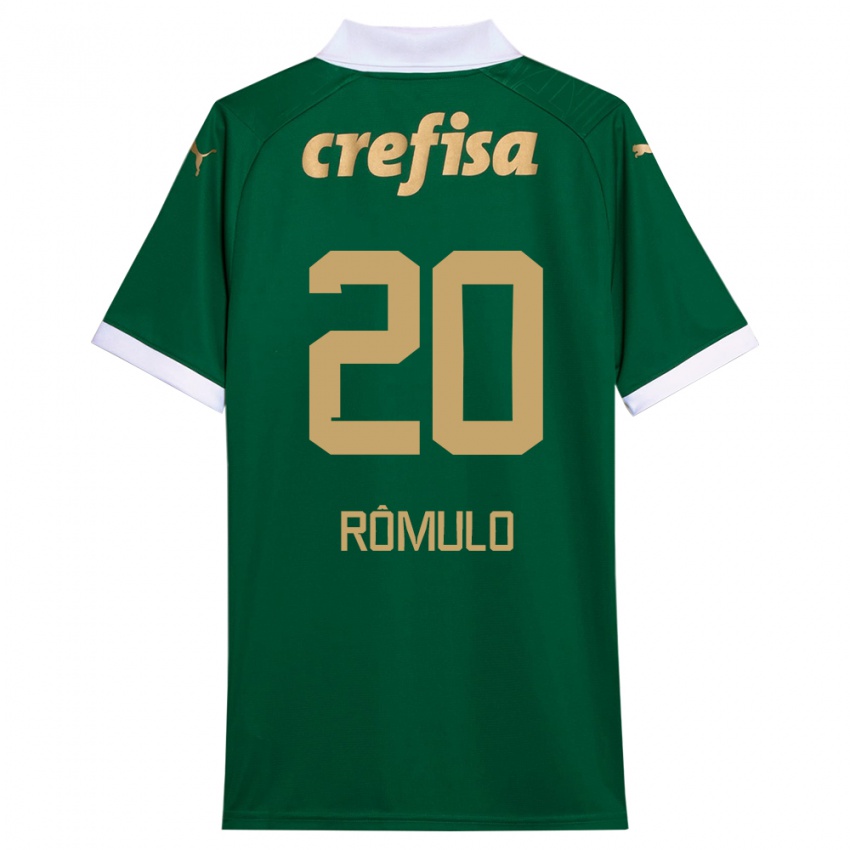 Niño Camiseta Rômulo #20 Verde Blanco 1ª Equipación 2024/25 La Camisa Perú