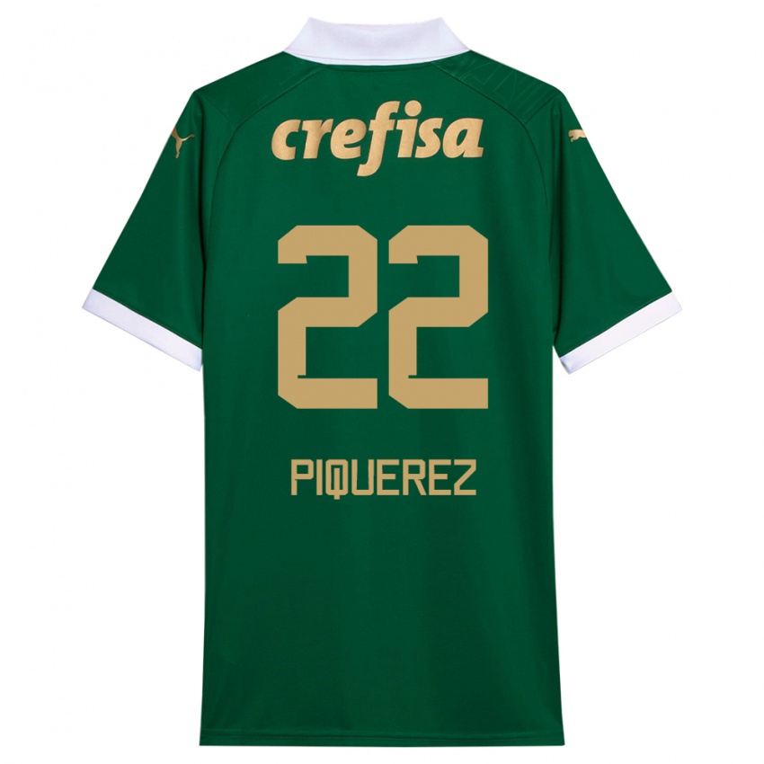 Niño Camiseta Joaquin Piquerez #22 Verde Blanco 1ª Equipación 2024/25 La Camisa Perú