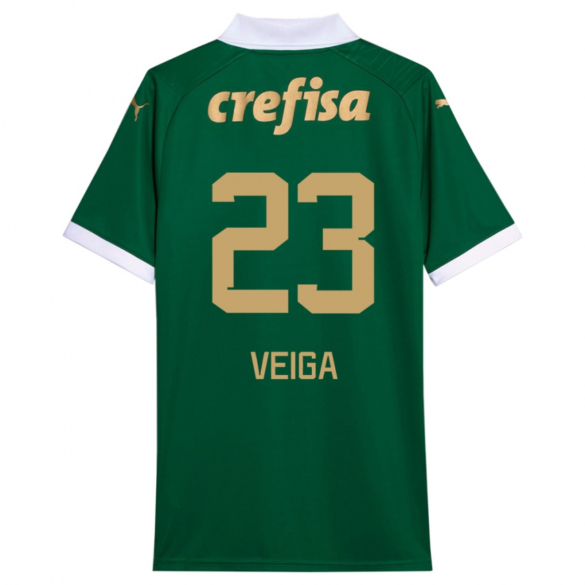 Niño Camiseta Raphael Veiga #23 Verde Blanco 1ª Equipación 2024/25 La Camisa Perú