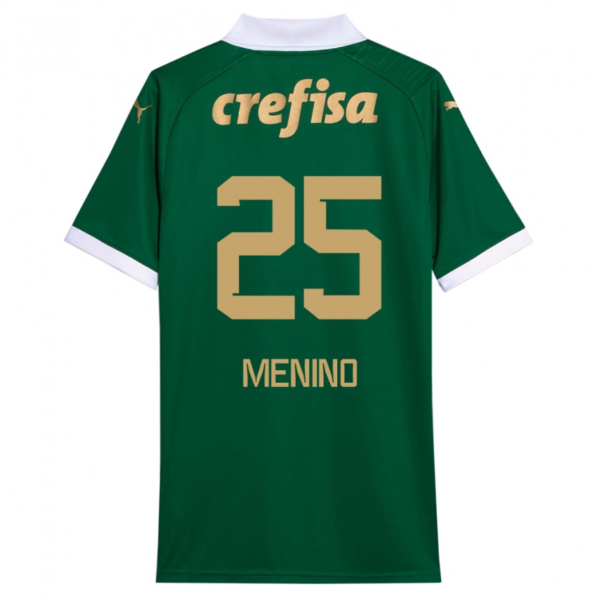 Niño Camiseta Gabriel Menino #25 Verde Blanco 1ª Equipación 2024/25 La Camisa Perú