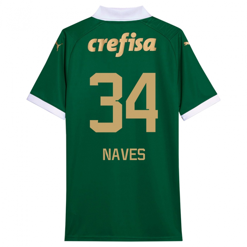 Niño Camiseta Naves #34 Verde Blanco 1ª Equipación 2024/25 La Camisa Perú