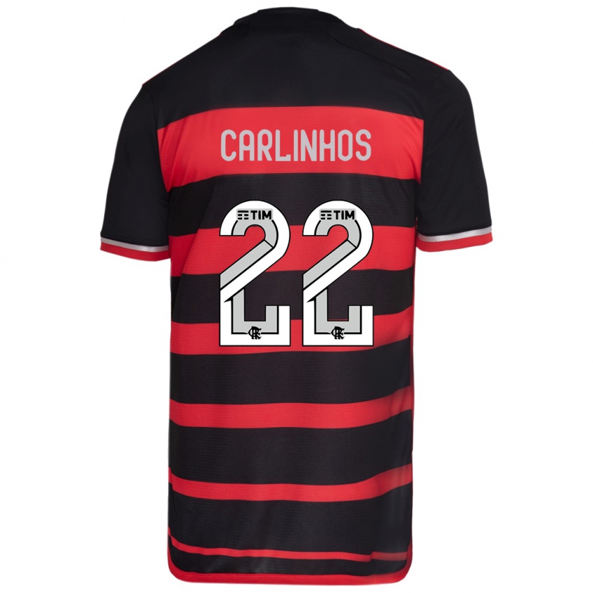 Niño Camiseta Carlinhos #22 Negro Rojo 1ª Equipación 2024/25 La Camisa Perú