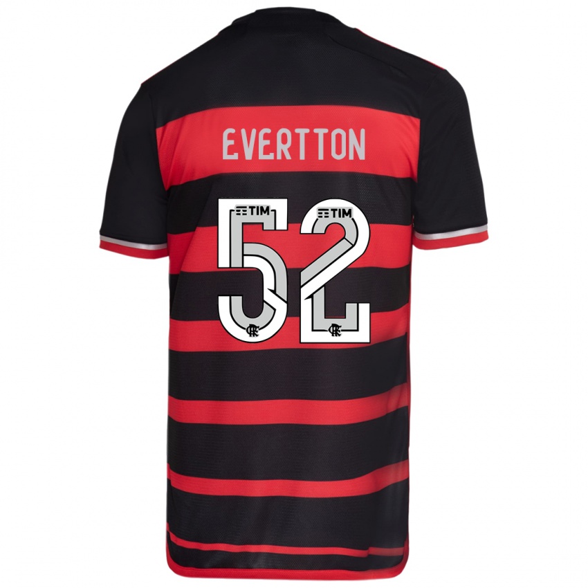 Niño Camiseta Evertton #52 Negro Rojo 1ª Equipación 2024/25 La Camisa Perú