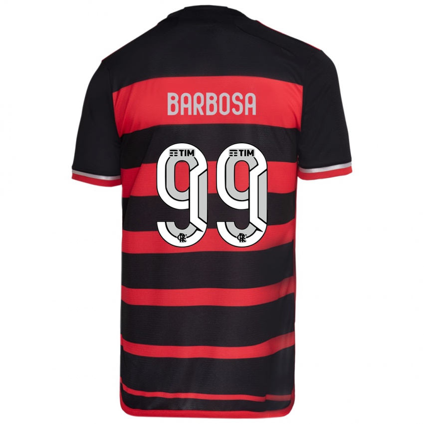 Niño Camiseta Gabriel Barbosa #99 Negro Rojo 1ª Equipación 2024/25 La Camisa Perú