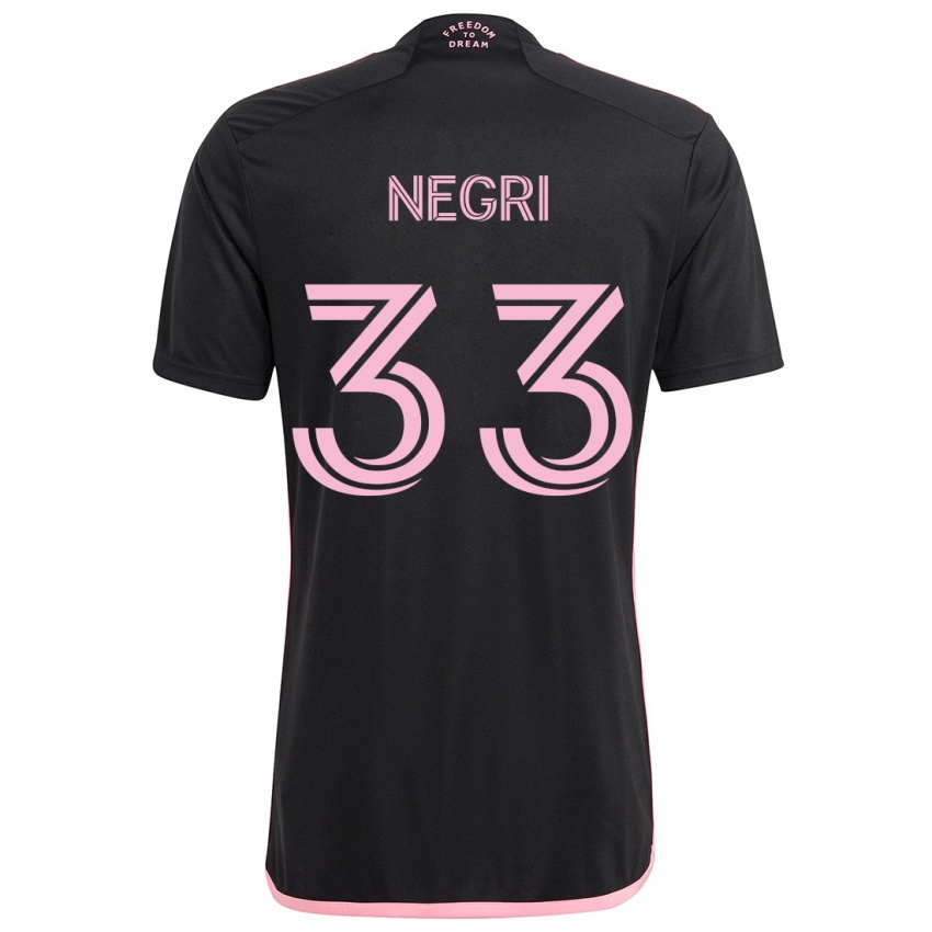 Niño Camiseta Franco Negri #33 Negro 2ª Equipación 2024/25 La Camisa Perú