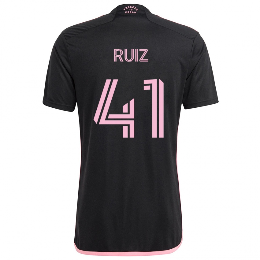 Niño Camiseta David Ruíz #41 Negro 2ª Equipación 2024/25 La Camisa Perú