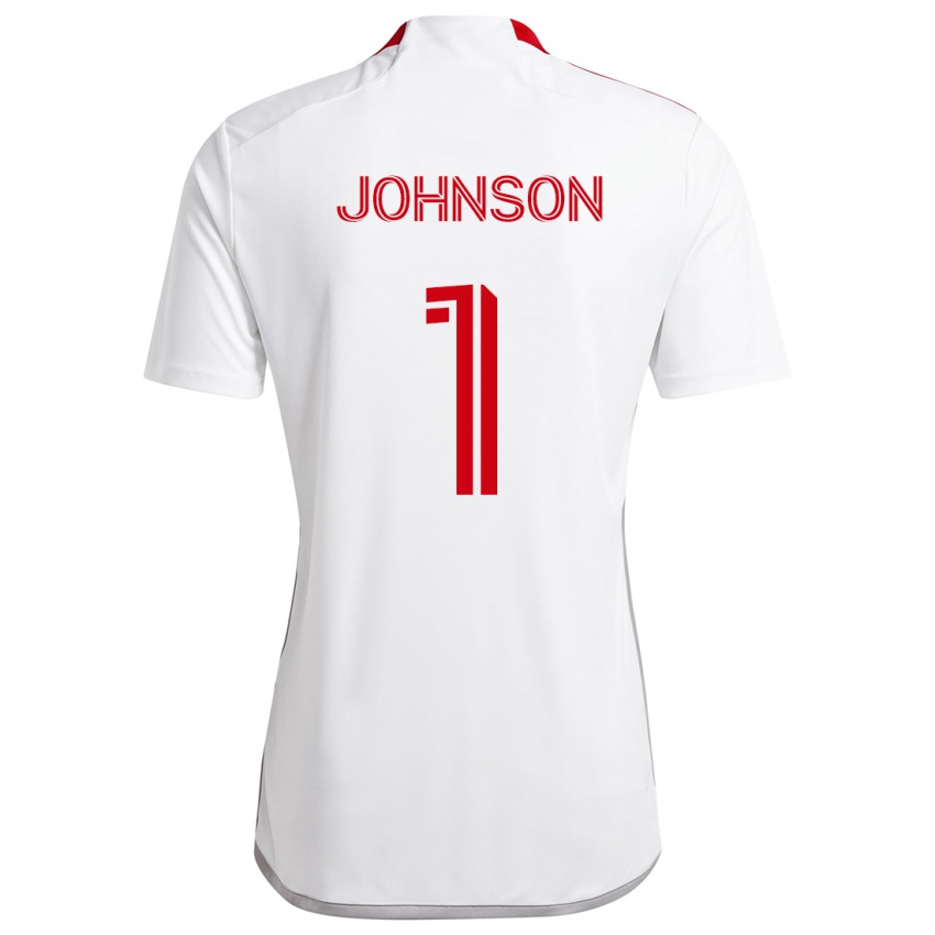 Niño Camiseta Sean Johnson #1 Blanco Rojo 2ª Equipación 2024/25 La Camisa Perú