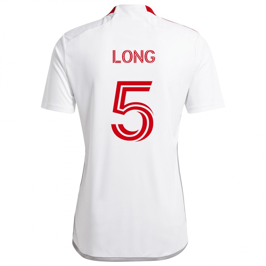 Niño Camiseta Kevin Long #5 Blanco Rojo 2ª Equipación 2024/25 La Camisa Perú