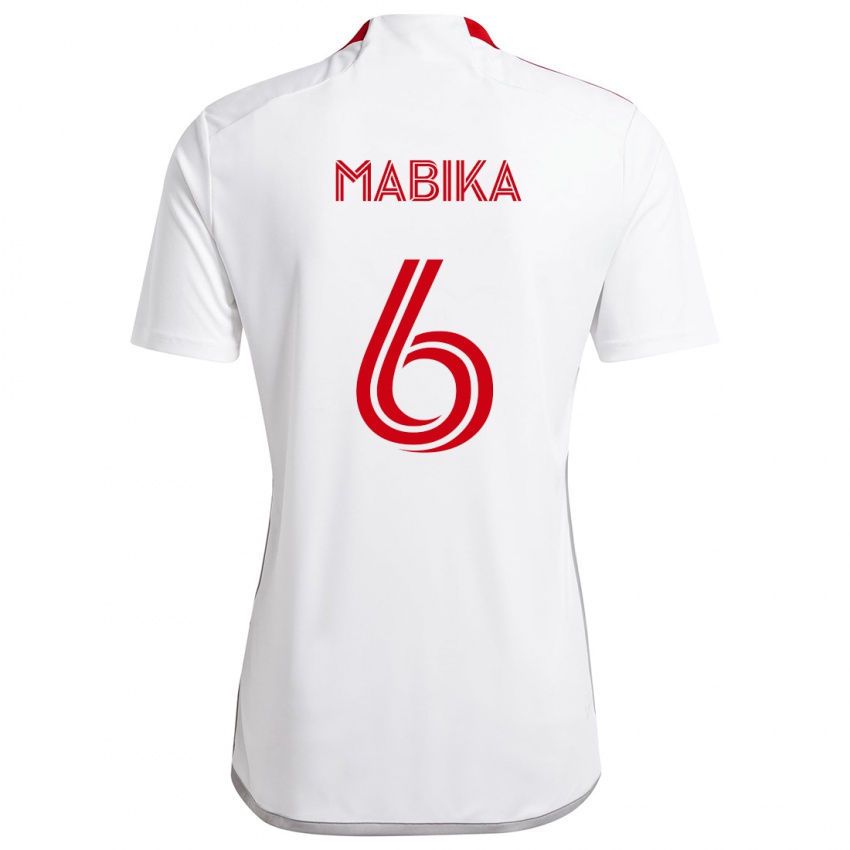 Niño Camiseta Aimé Mabika #6 Blanco Rojo 2ª Equipación 2024/25 La Camisa Perú