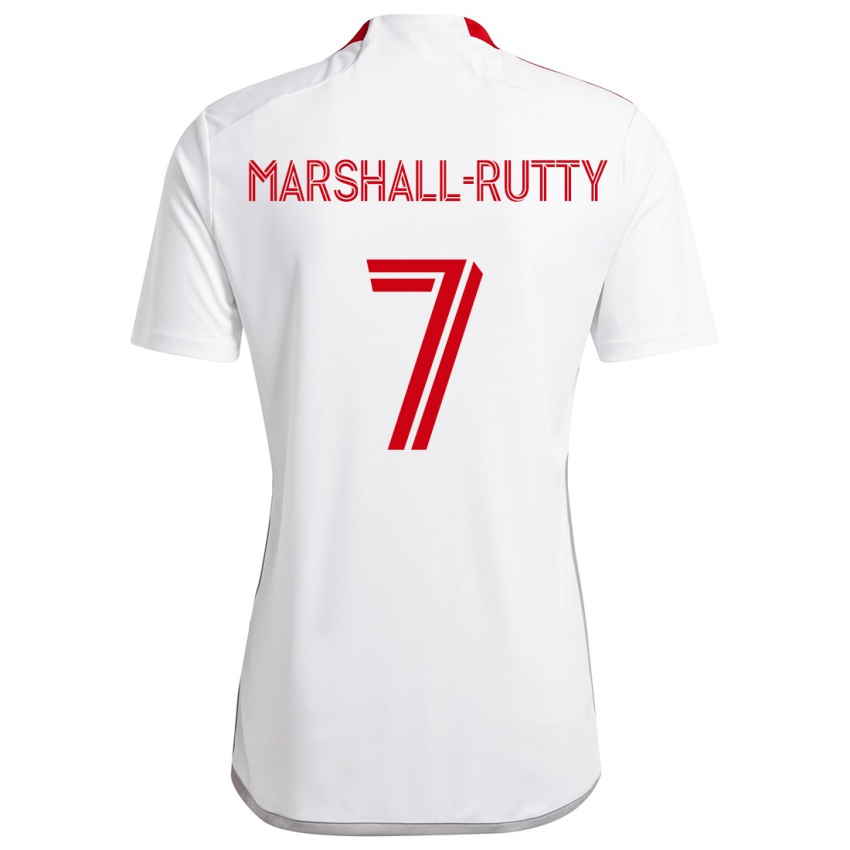 Niño Camiseta Jahkeele Marshall-Rutty #7 Blanco Rojo 2ª Equipación 2024/25 La Camisa Perú