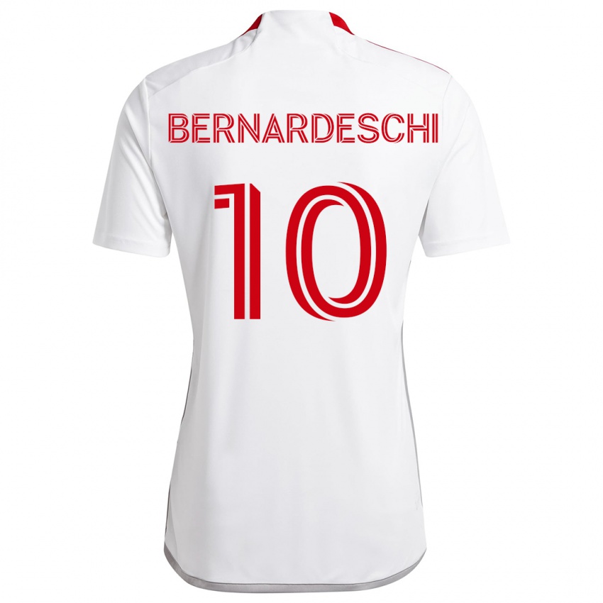 Niño Camiseta Federico Bernardeschi #10 Blanco Rojo 2ª Equipación 2024/25 La Camisa Perú