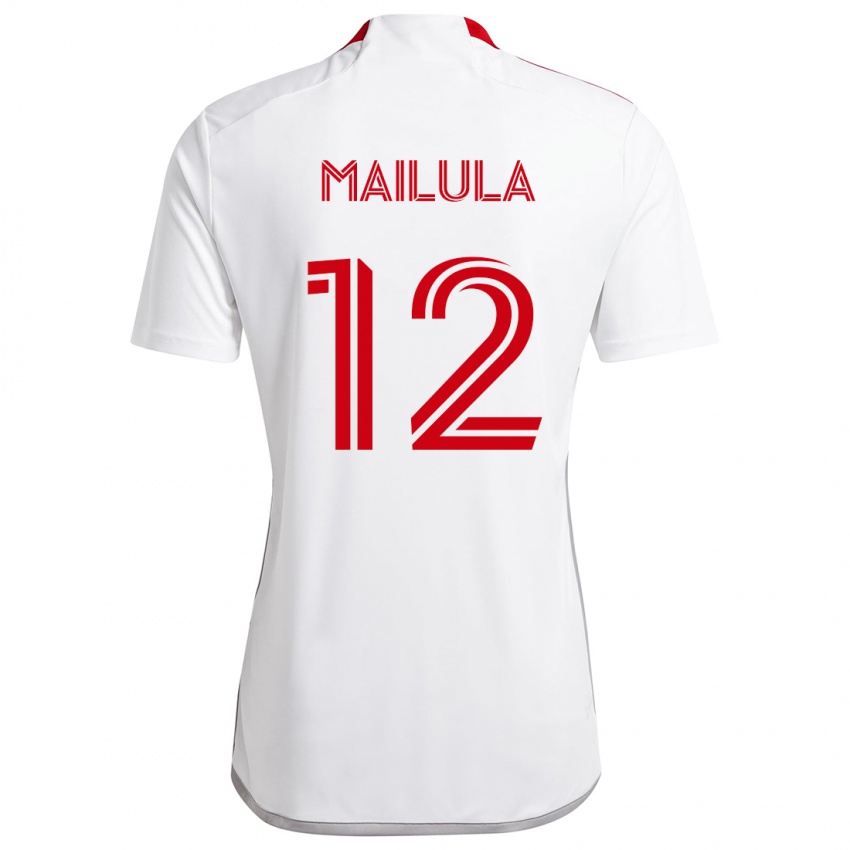 Niño Camiseta Cassius Mailula #12 Blanco Rojo 2ª Equipación 2024/25 La Camisa Perú