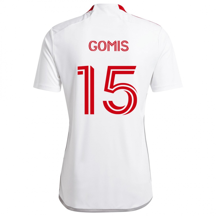 Niño Camiseta Nicksoen Gomis #15 Blanco Rojo 2ª Equipación 2024/25 La Camisa Perú