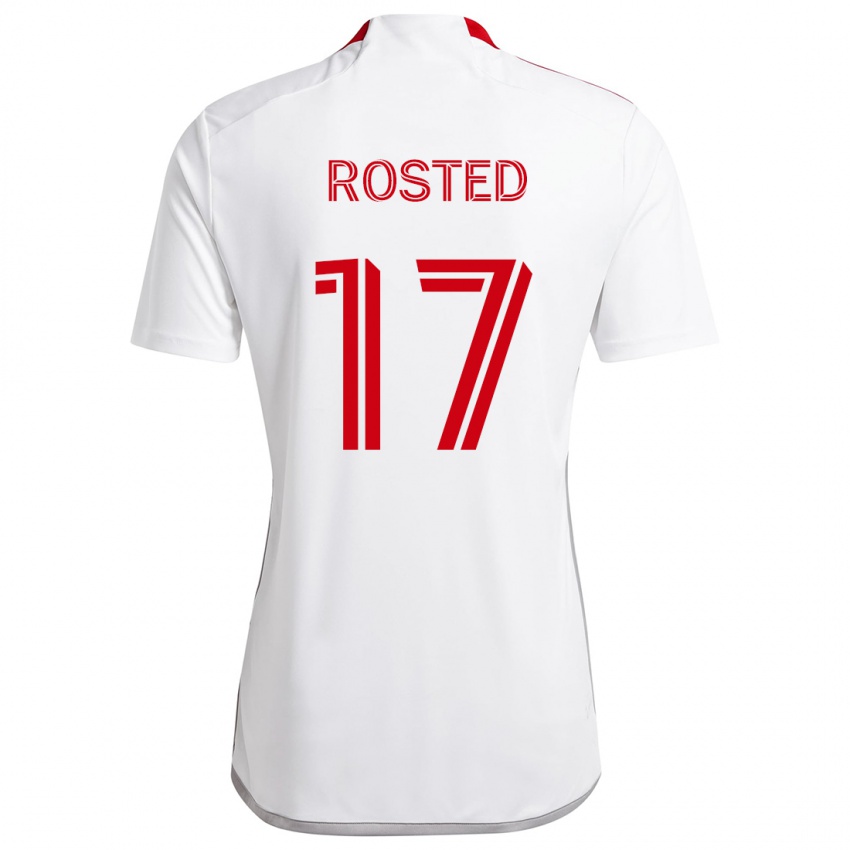 Niño Camiseta Sigurd Rosted #17 Blanco Rojo 2ª Equipación 2024/25 La Camisa Perú