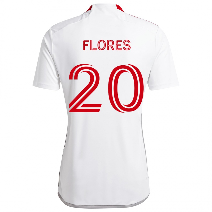 Niño Camiseta Deybi Flores #20 Blanco Rojo 2ª Equipación 2024/25 La Camisa Perú