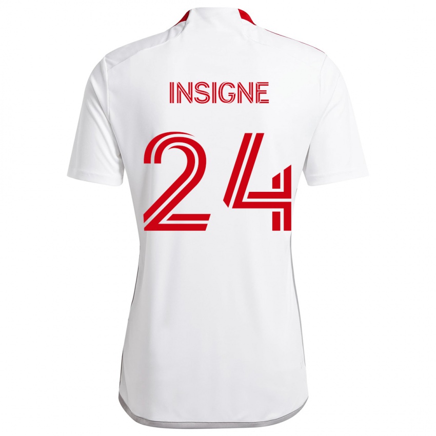 Niño Camiseta Lorenzo Insigne #24 Blanco Rojo 2ª Equipación 2024/25 La Camisa Perú