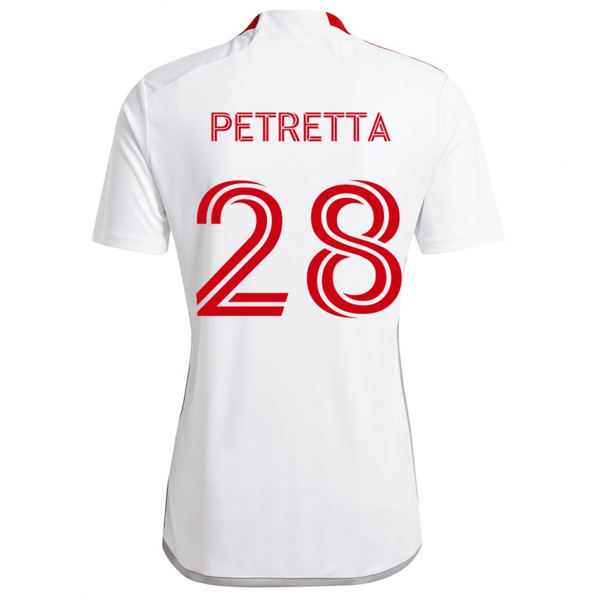 Niño Camiseta Raoul Petretta #28 Blanco Rojo 2ª Equipación 2024/25 La Camisa Perú