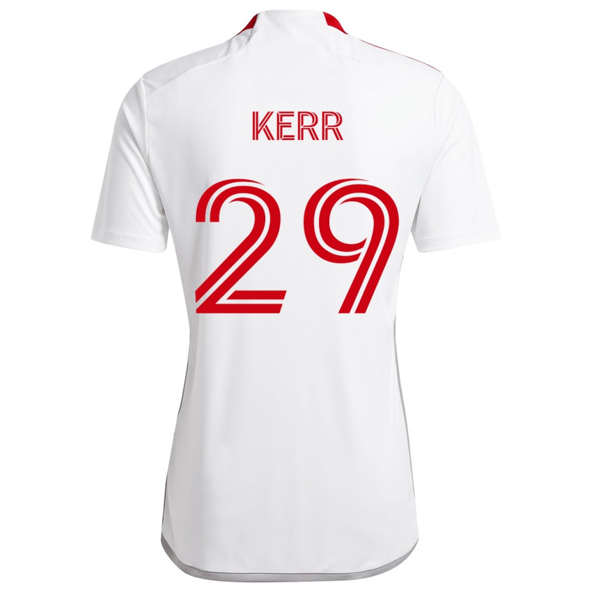 Niño Camiseta Deandre Kerr #29 Blanco Rojo 2ª Equipación 2024/25 La Camisa Perú