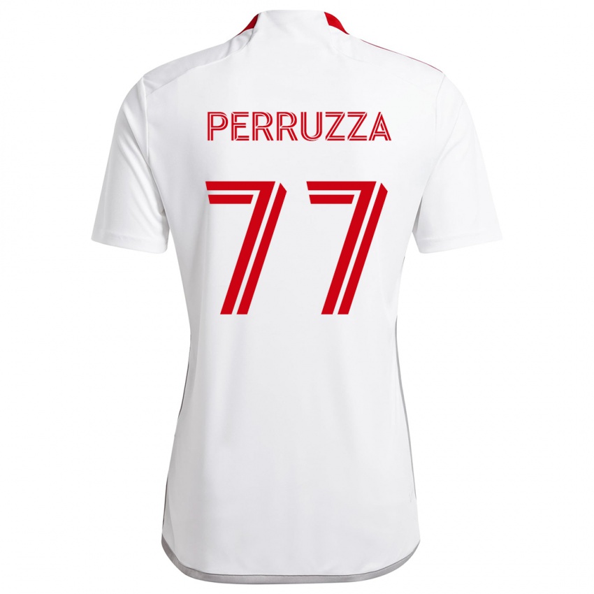 Niño Camiseta Jordan Perruzza #77 Blanco Rojo 2ª Equipación 2024/25 La Camisa Perú