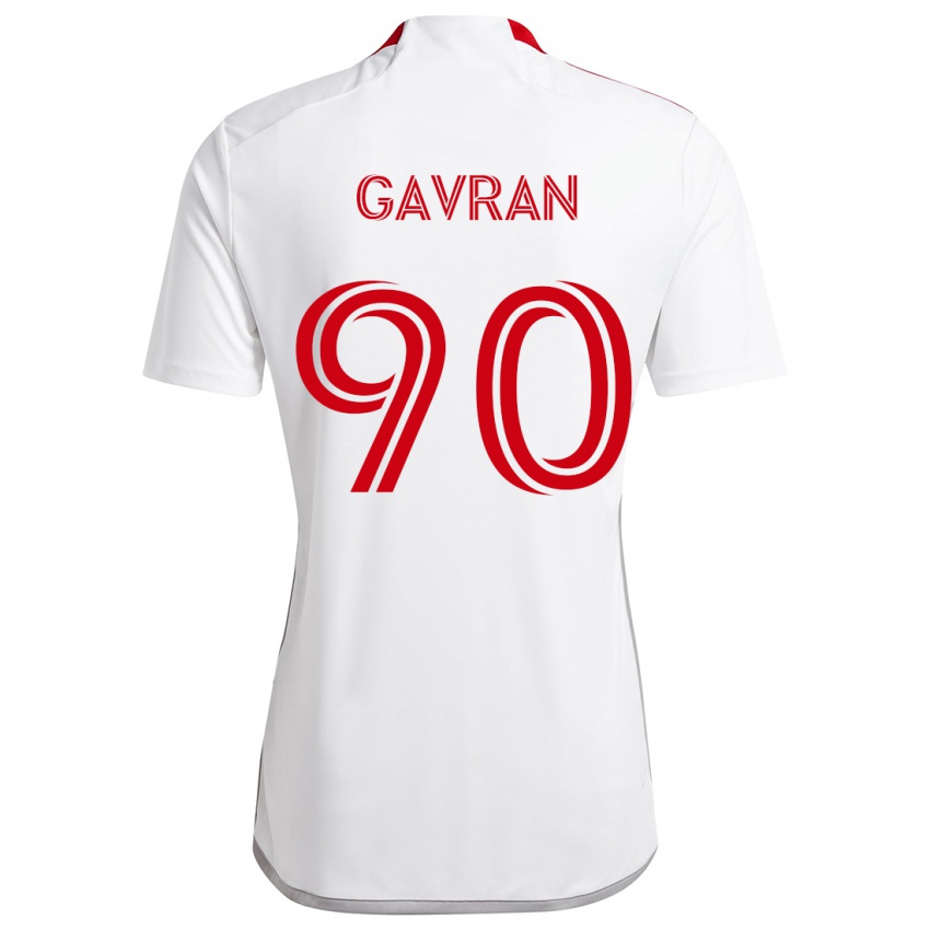 Niño Camiseta Luka Gavran #90 Blanco Rojo 2ª Equipación 2024/25 La Camisa Perú