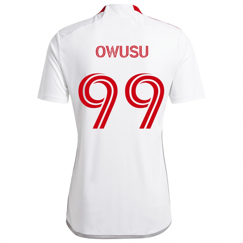 Niño Camiseta Prince Osei Owusu #99 Blanco Rojo 2ª Equipación 2024/25 La Camisa Perú