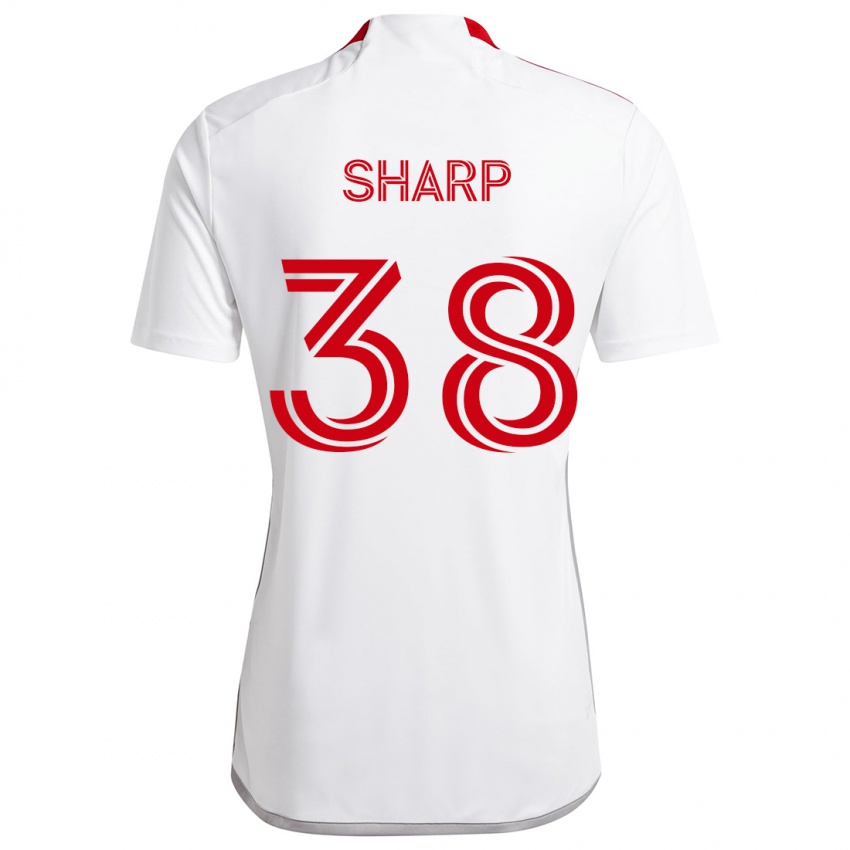 Niño Camiseta Charlie Sharp #38 Blanco Rojo 2ª Equipación 2024/25 La Camisa Perú