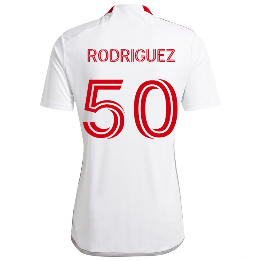 Niño Camiseta Abraham Rodriguez #50 Blanco Rojo 2ª Equipación 2024/25 La Camisa Perú