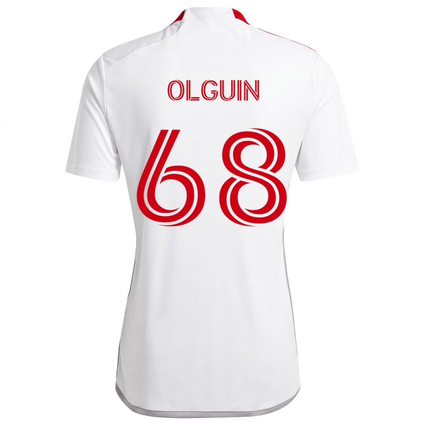 Niño Camiseta Lucas Olguin #68 Blanco Rojo 2ª Equipación 2024/25 La Camisa Perú