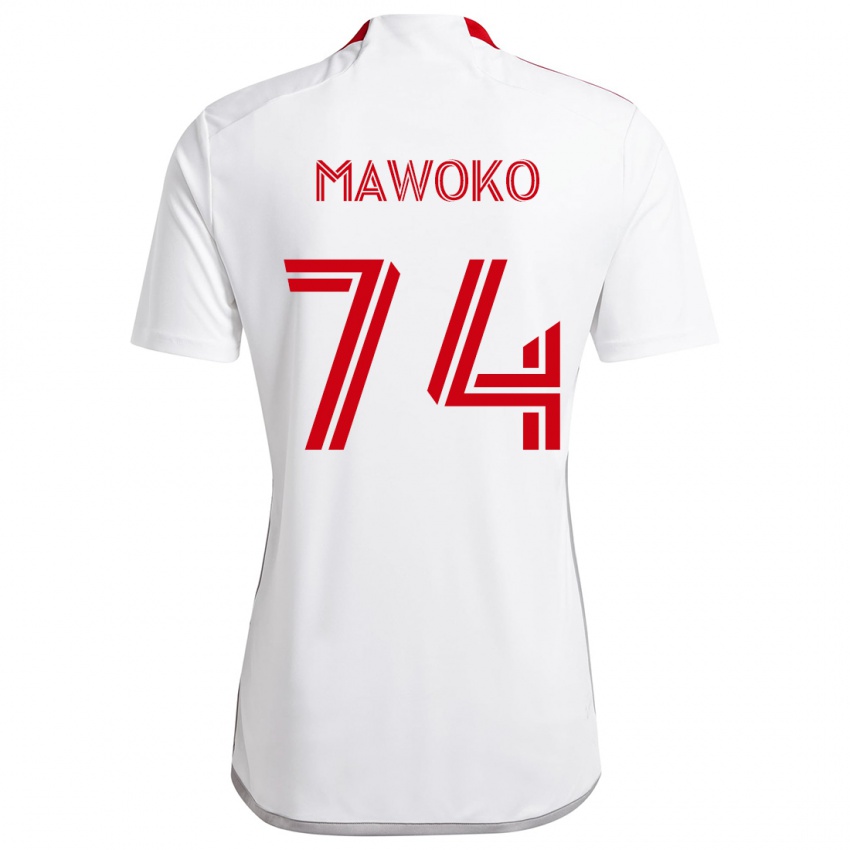 Niño Camiseta Kundai Mawoko #74 Blanco Rojo 2ª Equipación 2024/25 La Camisa Perú