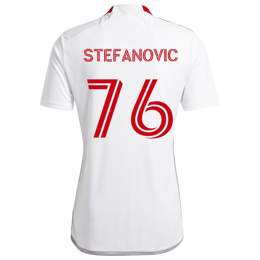 Niño Camiseta Lazar Stefanovic #76 Blanco Rojo 2ª Equipación 2024/25 La Camisa Perú