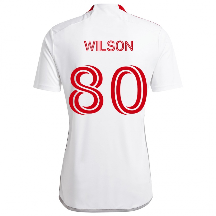 Niño Camiseta Shafique Wilson #80 Blanco Rojo 2ª Equipación 2024/25 La Camisa Perú