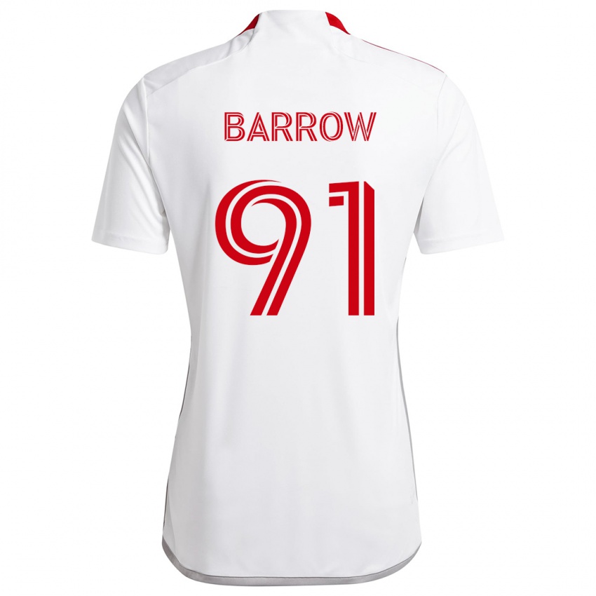 Niño Camiseta Dékwon Barrow #91 Blanco Rojo 2ª Equipación 2024/25 La Camisa Perú