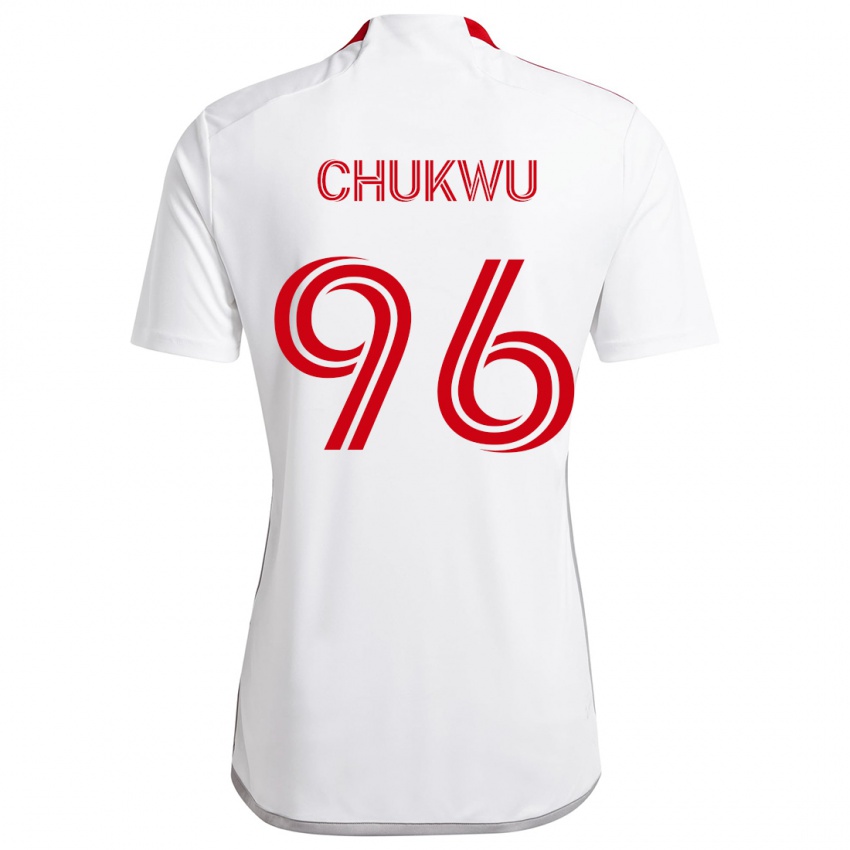 Niño Camiseta Richard Chukwu #96 Blanco Rojo 2ª Equipación 2024/25 La Camisa Perú