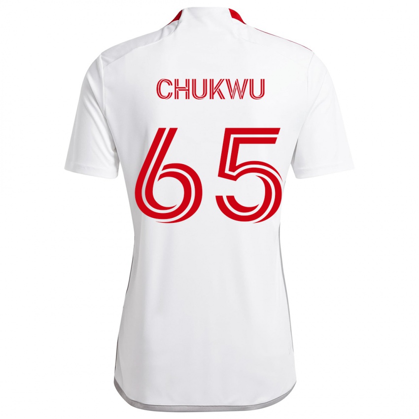 Niño Camiseta Joses Chukwu #65 Blanco Rojo 2ª Equipación 2024/25 La Camisa Perú