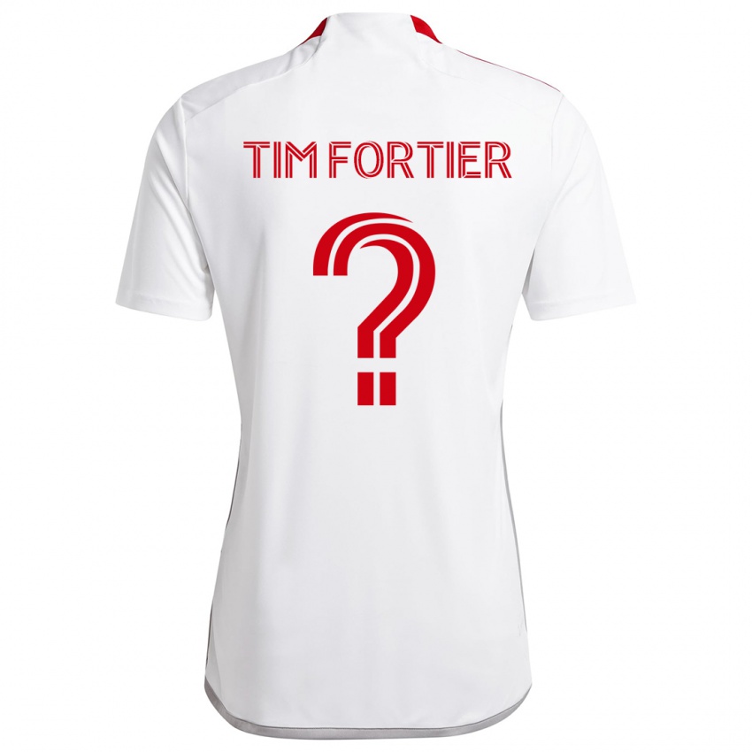 Niño Camiseta Tim Fortier #0 Blanco Rojo 2ª Equipación 2024/25 La Camisa Perú