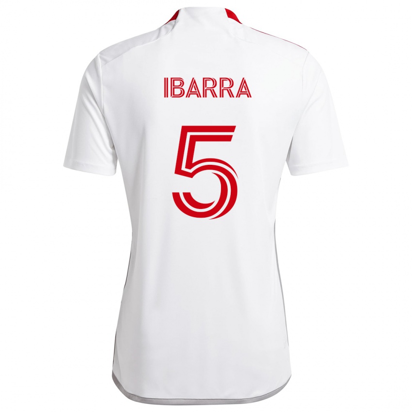 Niño Camiseta Franco Ibarra #5 Blanco Rojo 2ª Equipación 2024/25 La Camisa Perú